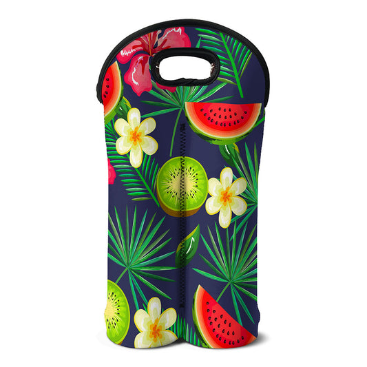 Aloha Tropical Watermelon Pattern Print Double Neoprene Wine Tote
