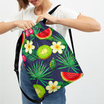 Aloha Tropical Watermelon Pattern Print Drawstring Backpack