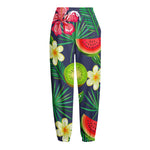 Aloha Tropical Watermelon Pattern Print Fleece Lined Knit Pants