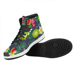 Aloha Tropical Watermelon Pattern Print High Top Leather Sneakers