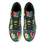 Aloha Tropical Watermelon Pattern Print High Top Leather Sneakers