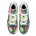 Aloha Tropical Watermelon Pattern Print High Top Leather Sneakers