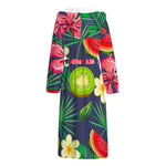 Aloha Tropical Watermelon Pattern Print Hooded Bathrobe