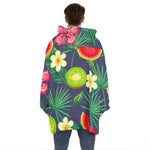 Aloha Tropical Watermelon Pattern Print Hoodie Blanket