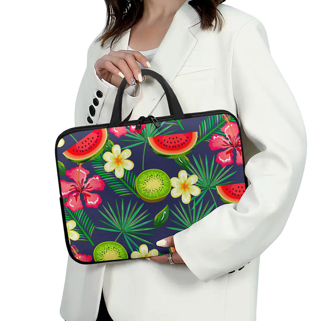 Aloha Tropical Watermelon Pattern Print Laptop Sleeve With Handle