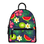 Aloha Tropical Watermelon Pattern Print Leather Backpack