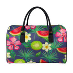 Aloha Tropical Watermelon Pattern Print Leather Duffle Bag