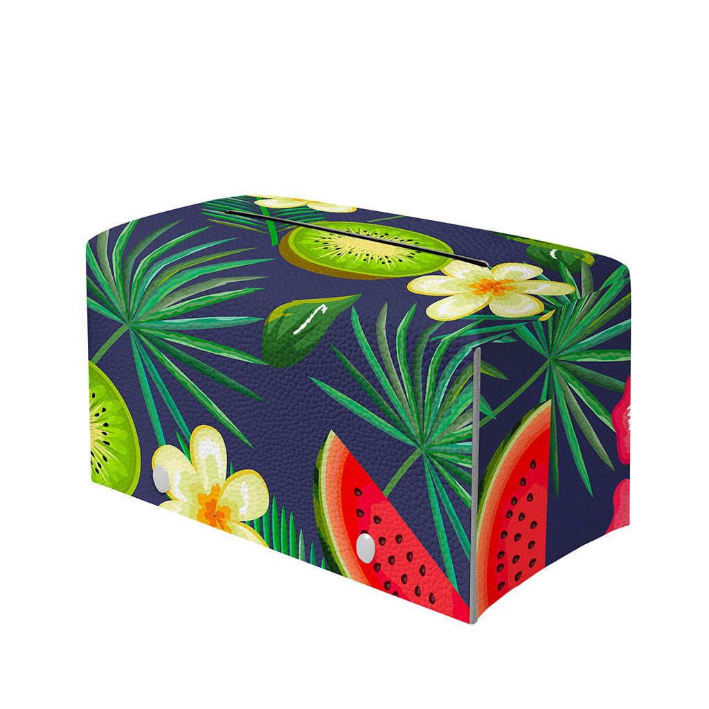 Aloha Tropical Watermelon Pattern Print Leather Tissue Box Cover