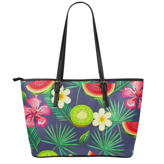 Aloha Tropical Watermelon Pattern Print Leather Tote Bag