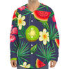 Aloha Tropical Watermelon Pattern Print Long Sleeve Baseball Jersey