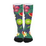 Aloha Tropical Watermelon Pattern Print Long Socks
