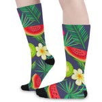 Aloha Tropical Watermelon Pattern Print Long Socks