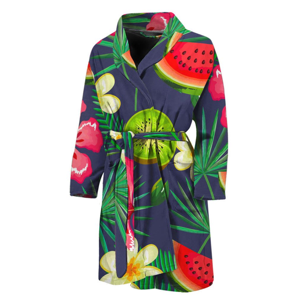 Aloha Tropical Watermelon Pattern Print Men's Bathrobe