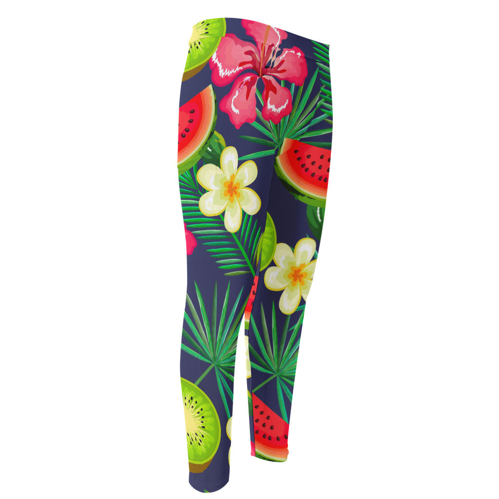 Aloha Tropical Watermelon Pattern Print Men's Compression Pants