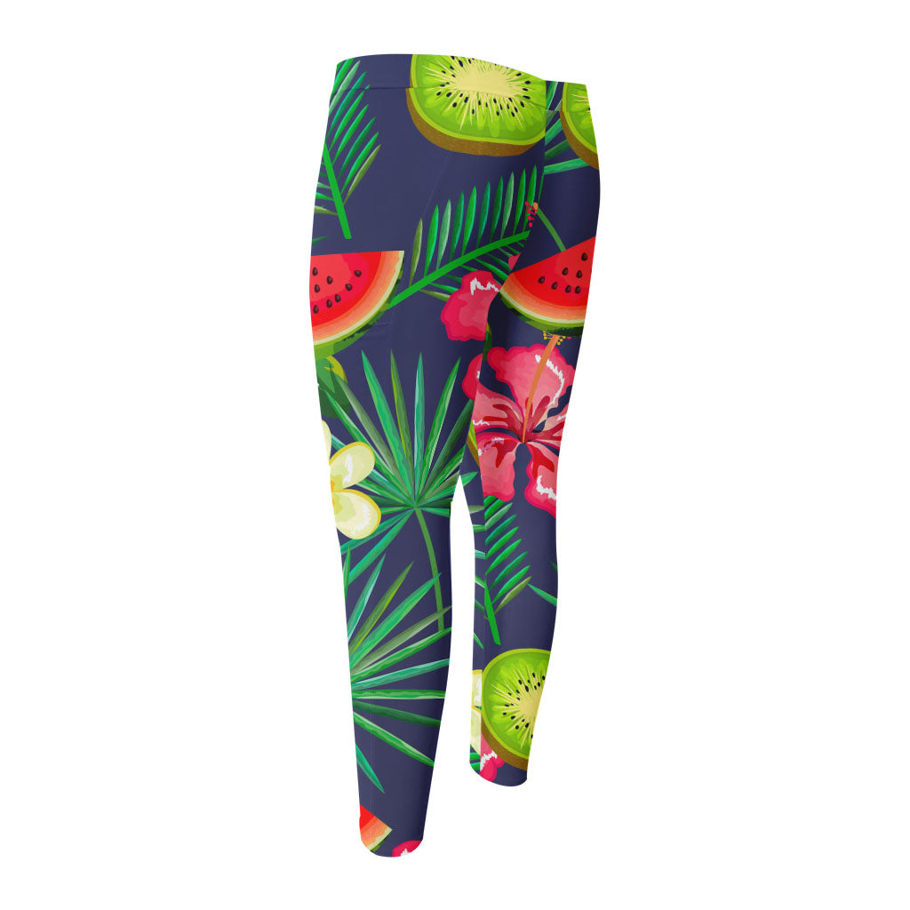 Aloha Tropical Watermelon Pattern Print Men's Compression Pants