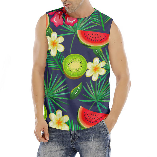 Aloha Tropical Watermelon Pattern Print Men's Fitness Tank Top