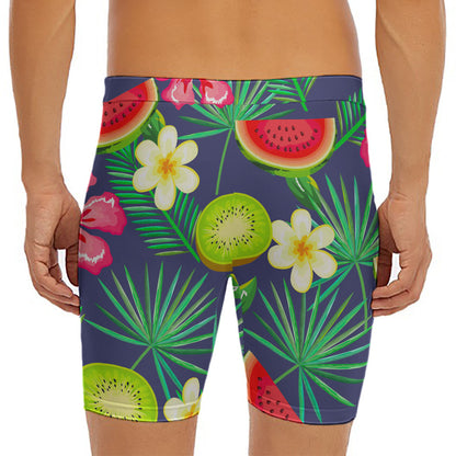 Aloha Tropical Watermelon Pattern Print Men's Long Boxer Briefs