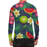 Aloha Tropical Watermelon Pattern Print Men's Long Sleeve Rash Guard