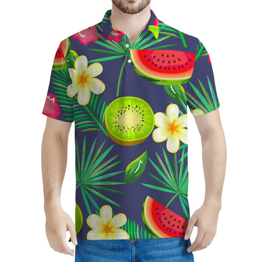 Aloha Tropical Watermelon Pattern Print Men's Polo Shirt