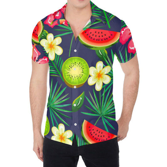 Aloha Tropical Watermelon Pattern Print Men's Shirt
