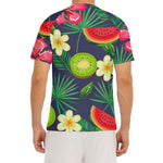 Aloha Tropical Watermelon Pattern Print Men's Short Sleeve Rash Guard
