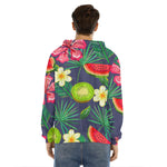 Aloha Tropical Watermelon Pattern Print Men's Velvet Pullover Hoodie