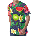 Aloha Tropical Watermelon Pattern Print Men's Velvet T-Shirt