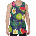 Aloha Tropical Watermelon Pattern Print Men's Velvet Tank Top