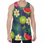 Aloha Tropical Watermelon Pattern Print Men's Velvet Tank Top