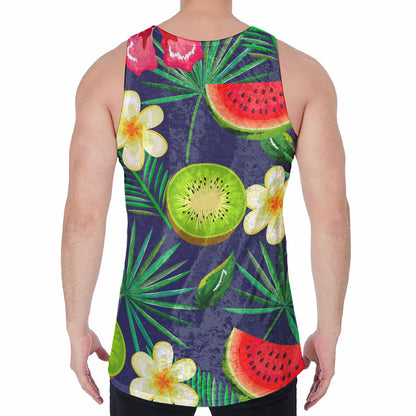 Aloha Tropical Watermelon Pattern Print Men's Velvet Tank Top
