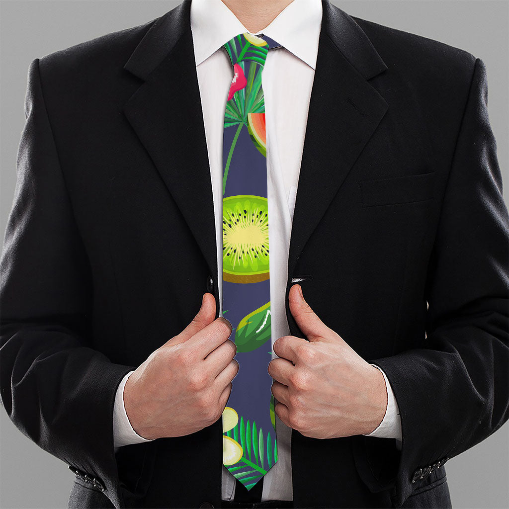 Aloha Tropical Watermelon Pattern Print Necktie