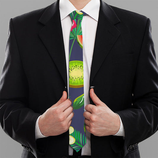 Aloha Tropical Watermelon Pattern Print Necktie