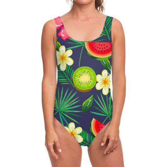 Aloha Tropical Watermelon Pattern Print One Piece Swimsuit