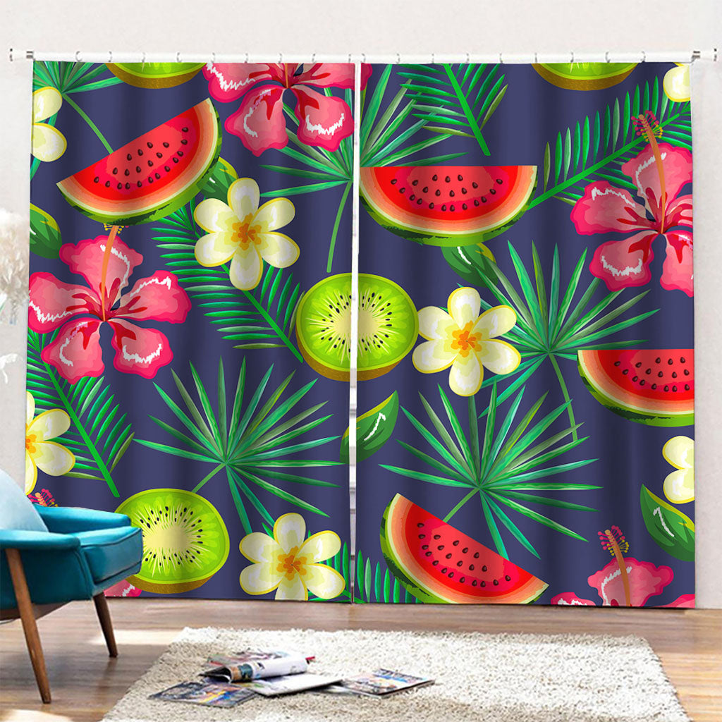 Aloha Tropical Watermelon Pattern Print Pencil Pleat Curtains