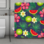 Aloha Tropical Watermelon Pattern Print Polyester Shower Curtain