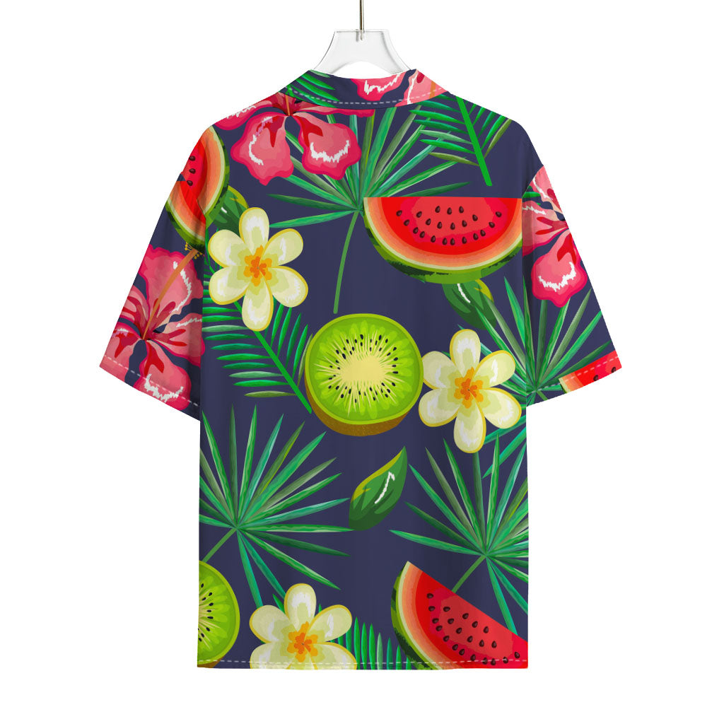 Aloha Tropical Watermelon Pattern Print Rayon Hawaiian Shirt