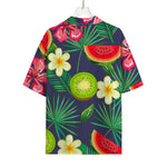Aloha Tropical Watermelon Pattern Print Rayon Hawaiian Shirt
