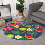 Aloha Tropical Watermelon Pattern Print Round Rug