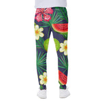 Aloha Tropical Watermelon Pattern Print Scuba Joggers