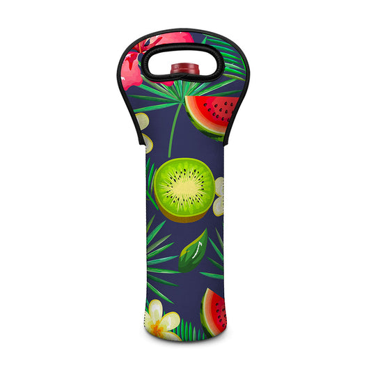 Aloha Tropical Watermelon Pattern Print Single Neoprene Wine Tote