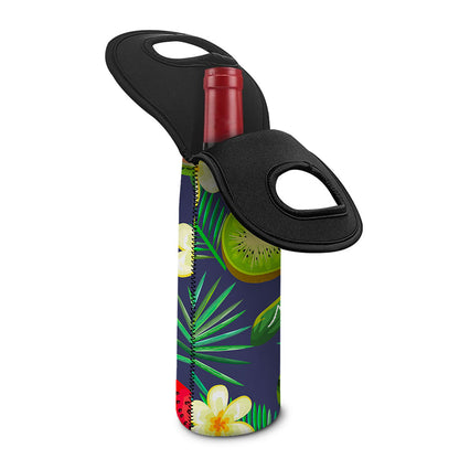Aloha Tropical Watermelon Pattern Print Single Neoprene Wine Tote