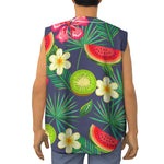 Aloha Tropical Watermelon Pattern Print Sleeveless Baseball Jersey