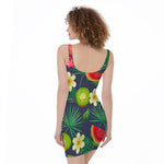 Aloha Tropical Watermelon Pattern Print Sleeveless Bodycon Dress