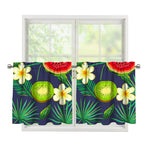 Aloha Tropical Watermelon Pattern Print Tier Curtains