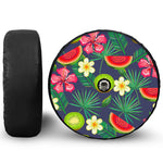 Aloha Tropical Watermelon Pattern Print Tire Cover With Camera Hole