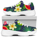 Aloha Tropical Watermelon Pattern Print White Chunky Shoes