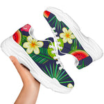 Aloha Tropical Watermelon Pattern Print White Chunky Shoes