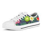 Aloha Tropical Watermelon Pattern Print White Low Top Sneakers