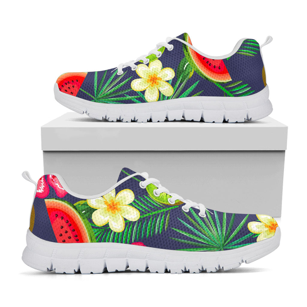 Aloha Tropical Watermelon Pattern Print White Running Shoes