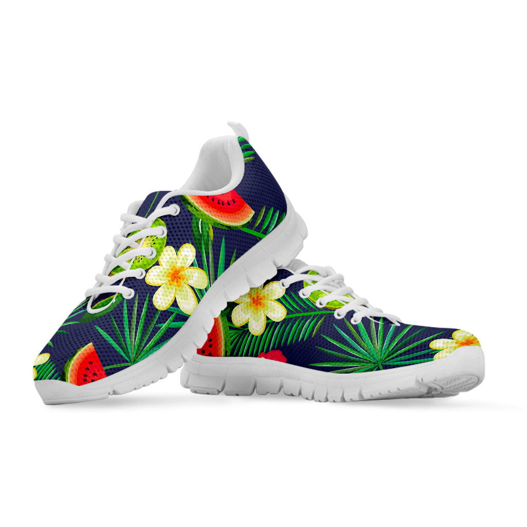 Aloha Tropical Watermelon Pattern Print White Running Shoes
